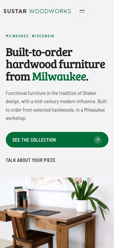 The new homepage on a phone